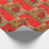 Papier Cadeau : Cheval de Noël avec arc rouge (Coin)