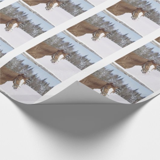 Papier Cadeau Cheval d'hiver Thème Noël Noël Noël Noël (Coin)