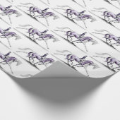 Papier Cadeau Cheval Dressage en Trot Piaffe (Coin)
