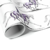 Papier Cadeau Cheval Dressage en Trot Piaffe (Coin rond)