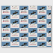 Papier Cadeau Cheval équestre de Noël (Plat)