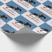 Papier Cadeau Cheval équestre de Noël (Coin)