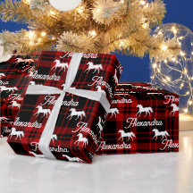 Cheval équestre rouge Noël Personnalisé