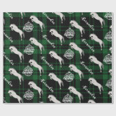 Papier Cadeau Cheval équestre vert de Noël Personnalisé (Plat)