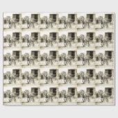 Papier Cadeau Cheval et Buggy Sepia (Plat)