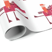 Papier Cadeau Cheval et cavalier motif (Coin rond)