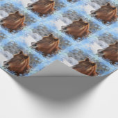 Papier Cadeau Cheval et flocons de neige (Coin)