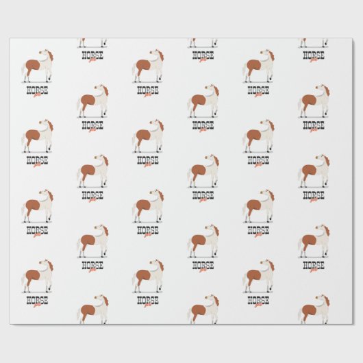 Papier Cadeau Cheval fille (Plat)
