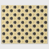 Papier Cadeau Cheval friésien Jaune (Plat)