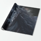Papier Cadeau Cheval frison noir (Déroulé)