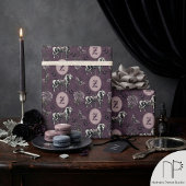 Papier Cadeau Cheval gothique à monogramme violet