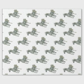 Papier Cadeau Cheval gris courant (Plat)