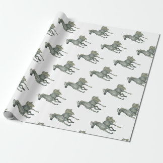 Papier Cadeau Cheval gris courant