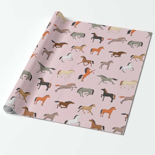 Papier Cadeau Cheval Imprimer Motif, Femmes & Filles Enfant, Fem (Déroulé)