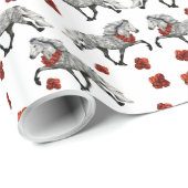 Papier Cadeau Cheval islandais charismatique pour Noël (Coin rond)