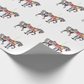 Papier Cadeau Cheval noir de marche de carrousel (Coin)