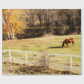 Papier Cadeau Cheval Pays Rustique Automne Découpage (Plat)