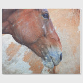 Papier Cadeau Cheval Pays Rustique Brown Ouest Découpage (Plat)