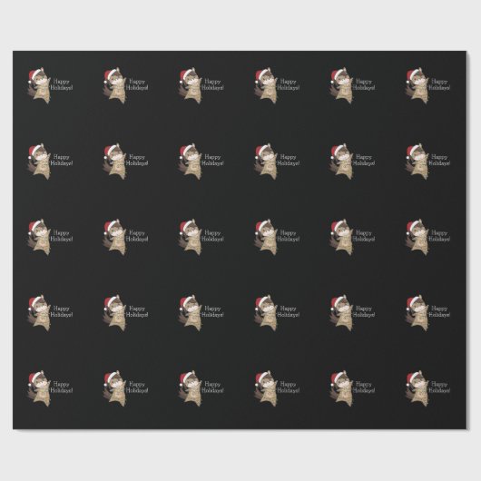 Papier Cadeau Cheval Pony Noël Neige Hiver Animaux Chevaux (Plat)