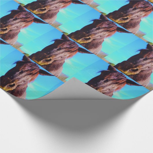 Papier Cadeau Cheval pourpre avec Bouche verte (Coin)