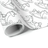 Papier Cadeau Cheval rocheux mignon et adorable (Coin rond)