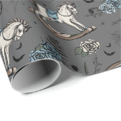 Papier Cadeau Cheval Rocking Gris foncé Goth Baby (Coin rond)