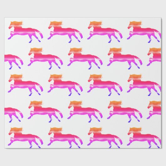 Papier Cadeau Cheval rose (Plat)