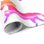 Papier Cadeau Cheval rose (Coin rond)