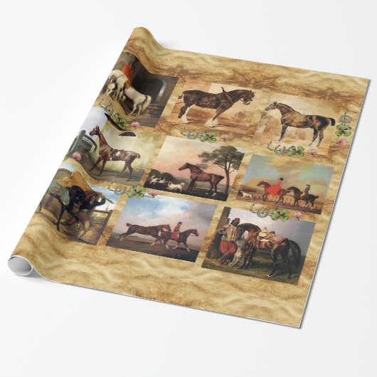 PAPIER CADEAU CHEVAL ROUGE (Déroulé)