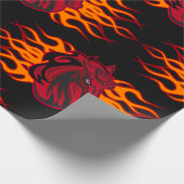 Papier Cadeau Cheval rouge fière avec flammes