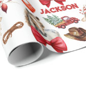 Papier Cadeau Cheval rustique occidental (Coin rond)