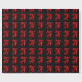 Papier Cadeau Cheval sauvage du feu de mustang rouge flamboyant (Plat)