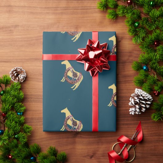 Papier Cadeau cheval, selle à chaussures (Cadeau de vacances)