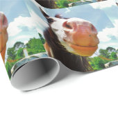 Papier Cadeau Cheval souriant (Coin rond)