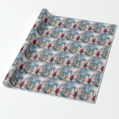 Papier Cadeau Cheval tacheté blanc de Noël (Déroulé)