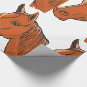 Papier Cadeau Cheval Tête Brown Animal de ferme