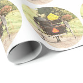 Papier Cadeau Cheval tiré Vechicles, Amish Horse et Buggy (Coin rond)