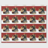 Papier Cadeau Cheval Vintage de l'Ouest pour Noël (Plat)