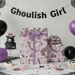 Papier Cadeau Cheval vintage violet Rocking Gothique Baby