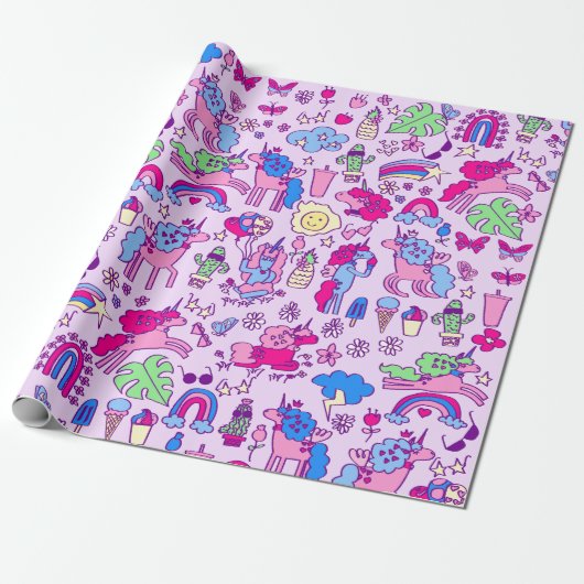 Papier Cadeau chevalier de l'unicorne pegasus (Déroulé)