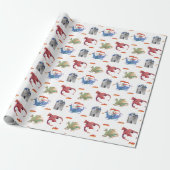 Papier cadeau Chevalier et Dragon (Déroulé)