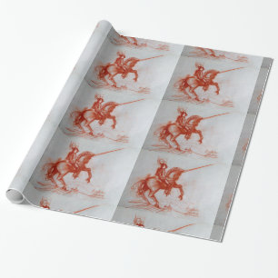 PAPIER CADEAU CHEVALIER FLORENTINE SUR HORSEBACK