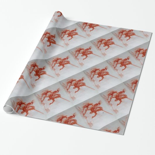PAPIER CADEAU CHEVALIER FLORENTINE SUR HORSEBACK (Déroulé)