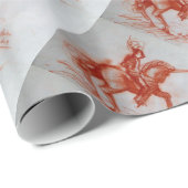 PAPIER CADEAU CHEVALIER FLORENTINE SUR HORSEBACK (Coin rond)