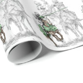 Papier Cadeau Chevaliers de la Renaissance médiévale (Coin rond)