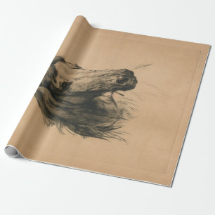 Papier Cadeau Cheval's Head (par Heywood Hardy)