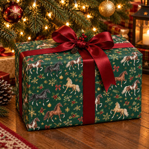 Papier Cadeau Chevaux American Saddlebred Noël 