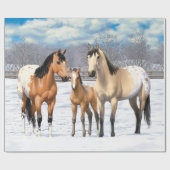 Papier Cadeau Chevaux Appaloosa En Peau De Bouche En Neige (Plat)
