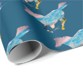 Papier Cadeau Chevaux bleus (Coin rond)