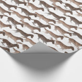 Papier Cadeau Chevaux Brown d'aquarelle (Coin)